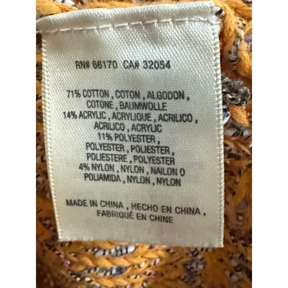 ANTHROPOLOGIE Sunrise Chunky Knit Mock Neck Sweater Vest Gold Multicolor Size XS